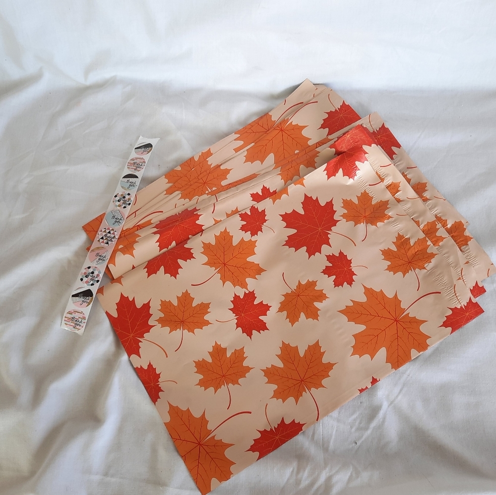 🍁(3/$25) 10 PolyMailers and Thank you stickers